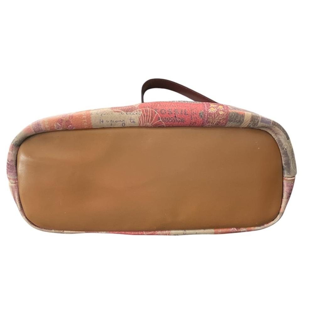 Fossil Vintage postage stamp print Shoulder Bag with Timeless Elegance - Picture 5 of 13